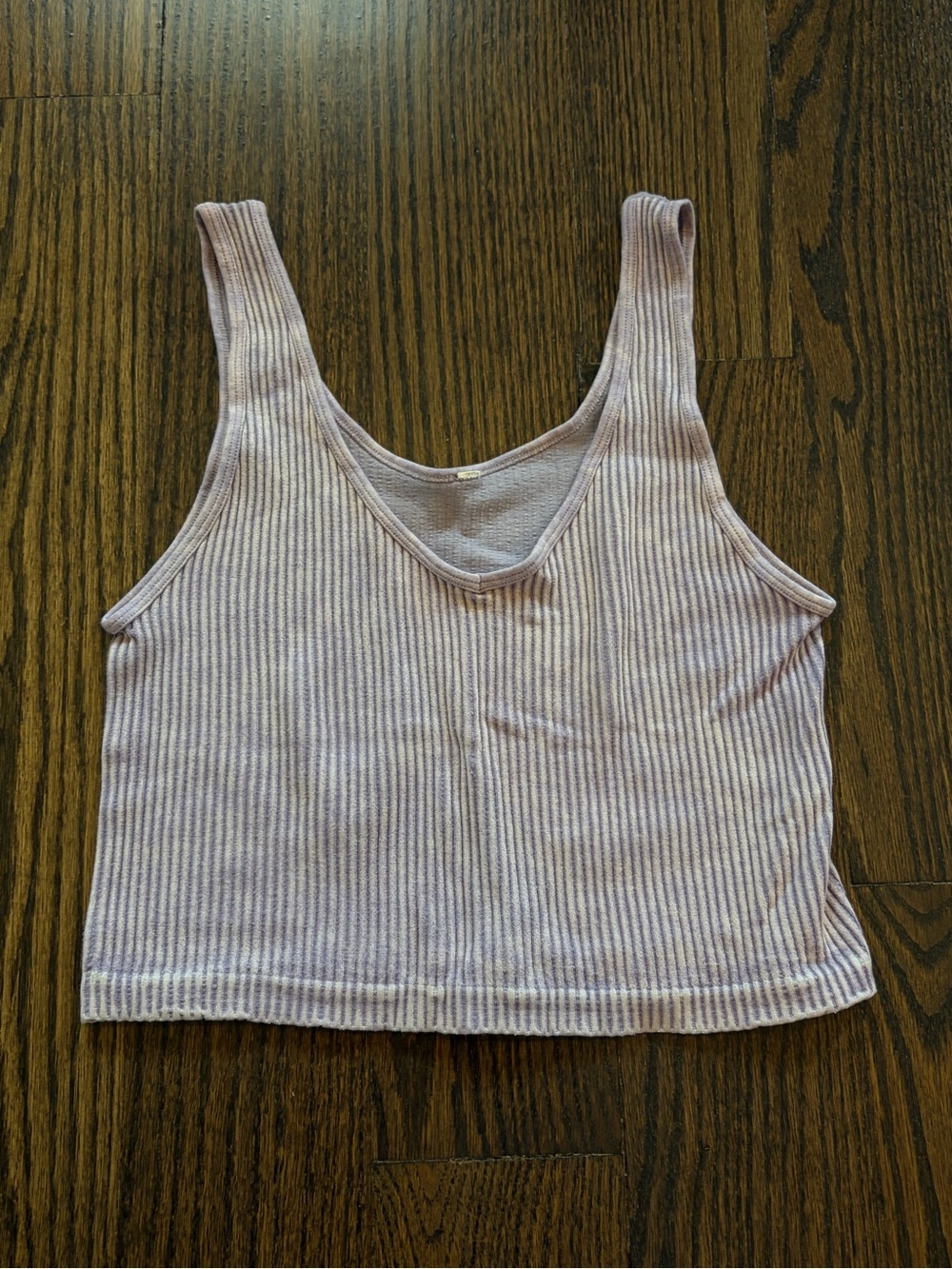Altar'd State Lavender Ribbed V-Neck Crop Tank